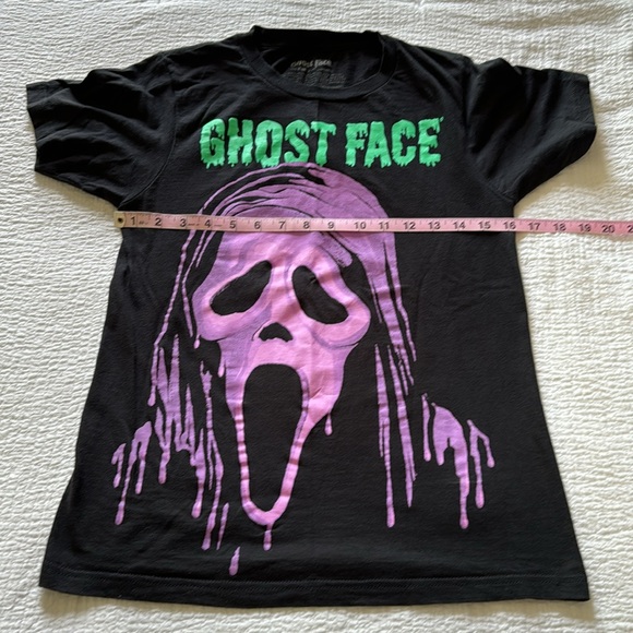 Hot Topic Scream Ghost Face Tee Shirt | Black Green Purple - Picture 4 of 7